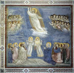Kristuksen taivaaseenastuminen. Giotto di Bondonen (1267-1337) fresko.