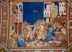 Giotto di Bondonen (1267-1337) fresko Viattomien teurastus tekijältä Giotto (c.1266 1337)