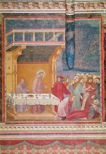 Pyhä Fransiskus ennustaa ritarin kuoleman Celanossa, noin 1297-99. tekijältä Giotto di Bondone