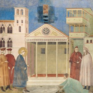 Yksinkertaisen miehen kunnioittama Pyhä Franciscus, 1297-1299 tekijältä Giotto di Bondone