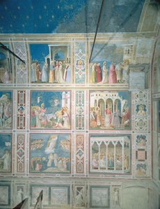Näkymä freskoista vasemmalla seinällä, n. 1303-05 (restauroinnin jälkeinen) tekijältä Giotto di Bondone