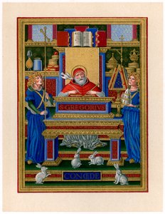 Pyhä Gregorius Suuri saa inspiraatiota Pyhästä Hengestä, c1490