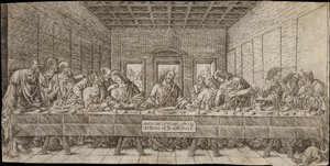 Viimeinen ehtoollinen spanielin kanssa, n. 1500.