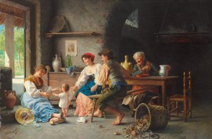 Ensimmäiset askeleet (öljy kankaalle)