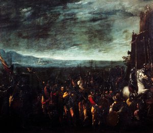 Marssivat sotilaat (öljy kankaalle) tekijältä Giovanni Donducci