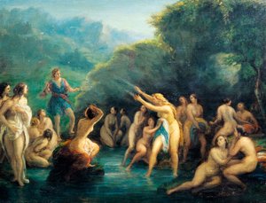Diana ja Actaeon, Giovanni Carnovali, joka tunnetaan nimellä Piccio (1804-1873)