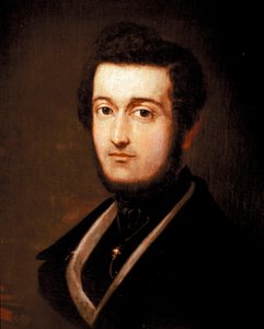 Patriootin ja muusikon Piero Maroncellin (1795-1846) muotokuva Giovanni Carnovalin maalaus dit il Piccion (1804-1873) 1839 Rooma, Museo del Risorgimento