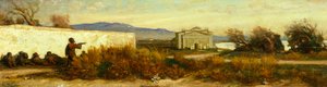 Turkkilaiset lähellä temppeliä, kirjoittanut Giovanni, joka tunnetaan nimellä Nino Costa (1826-1903). tekijältä Giovanni Costa