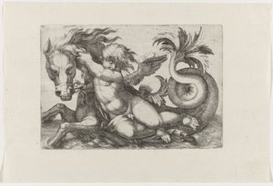 Putto ratsastus merihevosella