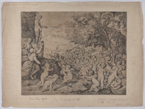 Putti Venuksen patsaan edessä, Tizianin jälkeen, 1636.