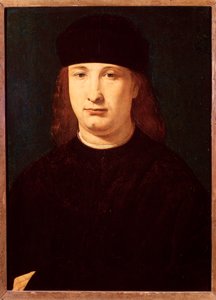 Italialaisen runoilijan Girolamo Casion muotokuva (öljy puulle, n. 1500-1520) tekijältä Giovanni Antonio Boltraffio