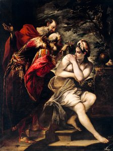 Susanna ja vanhimmat, Giovanni Antonio Burrini (1656-1727), öljy kankaalle tekijältä Giovanni Antonio Burrini or Burino