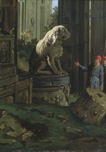 Yksityiskohta "Capriccio motiiveilla Padovasta", n. 1756 tekijältä Giovanni Antonio Canal