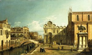 Campo Santi Giovanni e Paolo, Venetsia, 1738-9 tekijältä Giovanni Antonio Canal