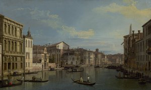 Grand Canal Venetsiassa Palazzo Flanginista Campo San Marcuolaan, noin 1738