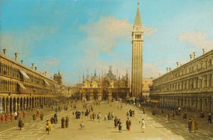 Piazza San Marco, Venetsia, katsoen itään, tekijältä Giovanni Antonio Canal