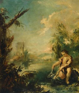 Yksityiskohta Tobiaksesta ja Kalasta tekijältä Giovanni Antonio Guardi