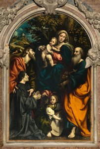 Pyhän Katariinan, Madonnan ja lapsen alttari pyhien Philipin ja Jaakobin ja lahjoittajan Giacomo Schizzin välillä tekijältä Giovanni Antonio Pordenone