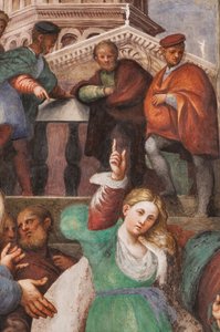 Pyhän Katariinan kiista filosofien kanssa, 1530-32 (fresko) (yksityiskohta numerosta 3601450) tekijältä Giovanni Antonio Pordenone