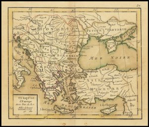 Kartta 1762 - Euroopan Turkki tekijältä Giovanni Antonio Rizzi-Zannoni