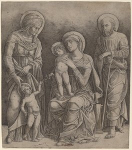 Pyhä perhe Pyhän Elisabetin ja Pienen Johanneksen kanssa tekijältä Giovanni Antonio da Brescia, after Andrea Mantegna