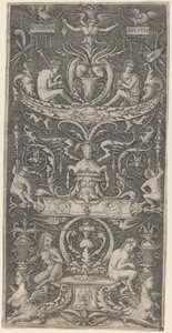 Koristetaulu, jossa kaiverrus "Victoria Augusta" tekijältä Giovanni Antonio da Brescia after Nicoletto