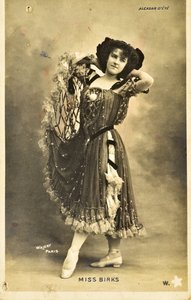 Postikortti: Summer Alcazar - Miss Birksin muotokuva, Music Hall -taiteilija tekijältä Phillipe de Marlier