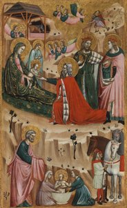 Syntymä ja tietäjien palvonta, 1325-50 tekijältä Giovanni Baronzio da Rimini