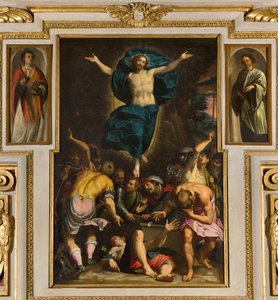 Neitsyt Marian kappeli, toinen jänne eteläpuolella, Giovan Battista Trotti nimeltä Malosso, ylösnousemus 1594