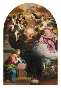 South Transept, Ilmoituksen alttari, Giovanni Battista Trottin alttaritaulu, joka tunnetaan nimellä Il Malosso 1594