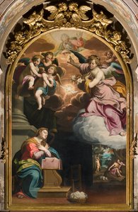 South Transept, Ilmoituksen alttari, Giovanni Battista Trottin alttaritaulu, joka tunnetaan nimellä Il Malosso 1594
