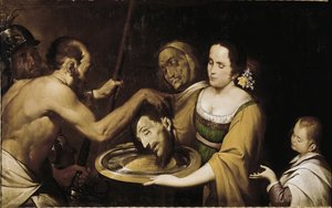 Salome Pyhän Johannes Kastajan pään kanssa (öljy kankaalle
