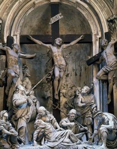Passion, Giovanni Battista Barberinin (noin 1625-1691) veistosryhmä 1339-1345, Pyhän Augustinuksen kirkko, Cremona, Italia tekijältä Giovanni Battista Barberini