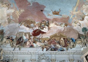 Piispa Carl Philipp von Greiffenklaun apoteoosi ja kattofreskon Eurooppa-osio ... (fresko)