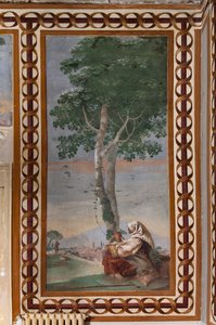 Vierasmajoitus, Maaseutumaisemien huone: "Maisema istuvan talonpojan kanssa" tekijältä Giovanni Battista Tiepolo