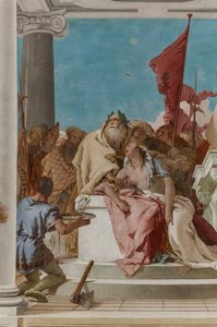 Palazzina (pieni rakennus), eteinen: "Iphigenian uhri", yksityiskohta tekijältä Giovanni Battista Tiepolo