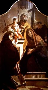 Pyhä Joosef Kristuksen lapsen ja pyhien kanssa, n. 1730–1735 (öljy kankaalle) tekijältä Giovanni Battista Tiepolo