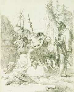 Giambattista Tiepolon (1696-1770) capriccio, kaiverrus tekijältä Giovanni Battista Tiepolo