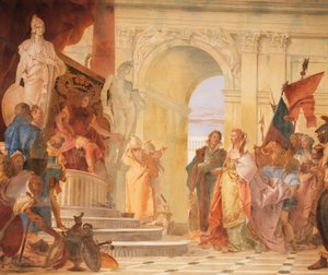 Scipion ylellisyys, yksityiskohta Glories of Scipio Africanuksesta ja Aleksanteri Suuresta tekijältä Giovanni Battista Tiepolo