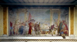 Federico Contarini otti Ranskan kuninkaan Henrik III:n (1551-1589) vastaan Venetsiassa vuonna 1574 Miran huvilan sisäänkäynnillä. Giovanni Tiepolon (1696-1770) maalaus tekijältä Giovanni Battista Tiepolo