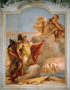 Venus jäähyväiset Aeneasille, kirjoittanut Giambattista Tiepolo (1696-1770), fresko, Aeneidin huone, Villa Valmarana 