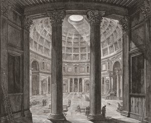 Pantheonin sisustus, Rooma, Italia. Piranesi. tekijältä Giovanni Battista (after) Piranesi