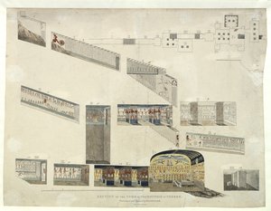 Osa Psammuthiksen haudasta Thebassa, jonka Belzoni löysi ja avasi vuonna 1818