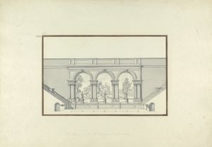Laodikean toisen teatterin jälleenrakennus, n. 1750 (kynä ja muste ja grafiitin päällä oleva pesu paperille)