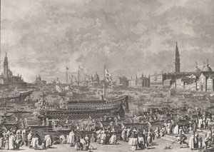 Levy 5: Doge Bucintorossa lähdössä Porto di Lidoon helatorstaina, f..., n. 1766.