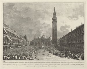 Dogea kuljetetaan Piazza San Marcon ympärillä, 17631766.
