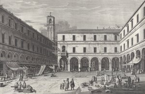 Näkymä torille lähellä San Giacomon kirkkoa, 1763, 1763. tekijältä Giovanni Battista Brostoloni