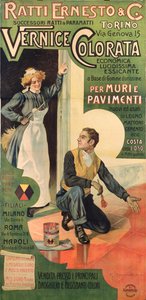 Mainosjuliste Ratti Ernesto and Co. Paint liikkeisiin, Italiaan tekijältä Giovanni Battista Carpanetto