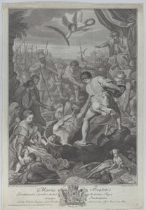 Elävästi haudattavan Milanolaisen Pyhän Vitaliksen marttyyrikuolema, 1776 tekijältä Giovanni Battista Cecchi