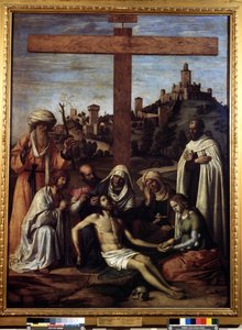 ""Lakkaus"" Kirjoitus ""INRI"" ristissä. Giovanni Battista Cima da Coneglianon (noin 1459-1517) maalaus 1500-luku Koko 199x148 cm Pushkin-museo, Moskova tekijältä Giovanni Battista Cima da Conegliano